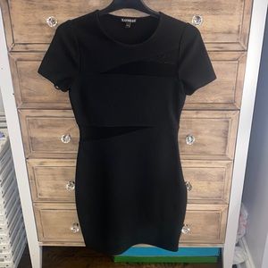 Sleek Black Shortsleeved Bodycon Dress